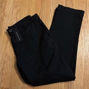 Bugatchi Men's Black Lined Chinos - Modern Straight Fit -35x30